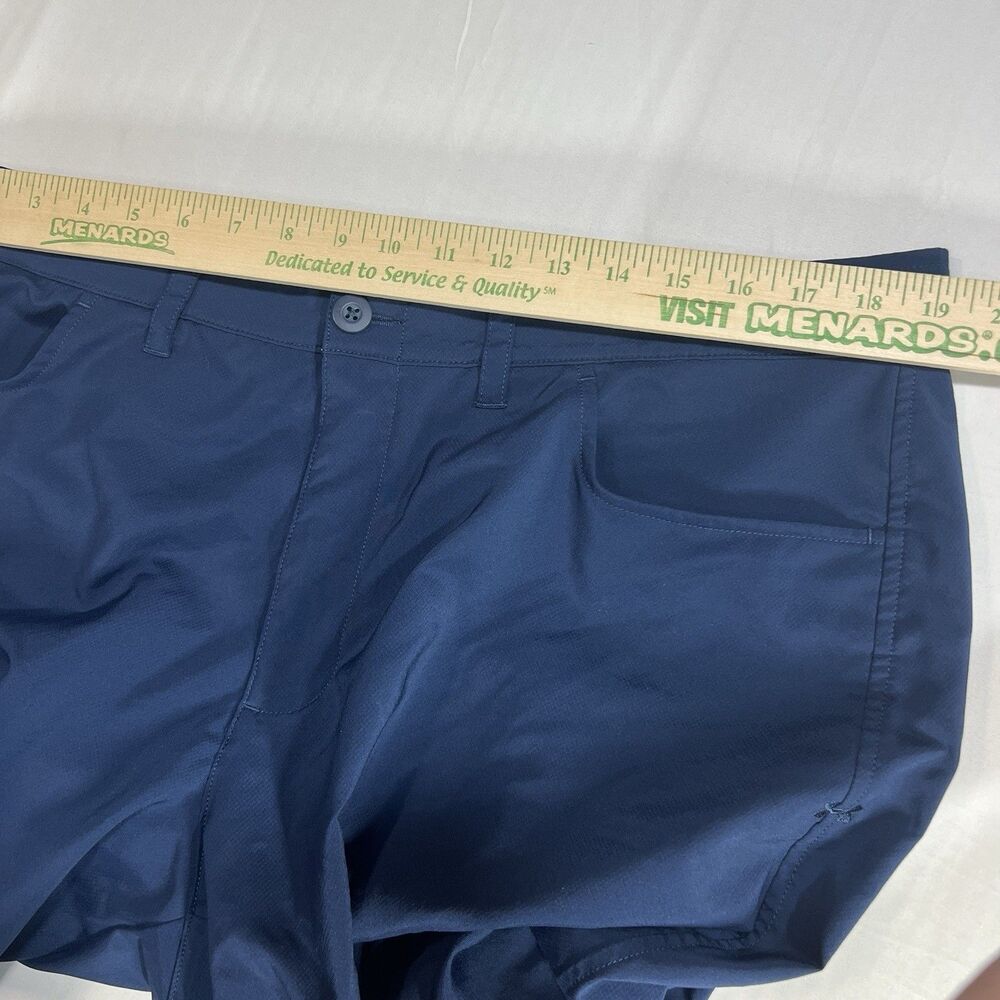 Under Armour Mens 40/30 Golf Pants Blue Loose Fit Flat Front Performance Stretch - Picture 5 of 6